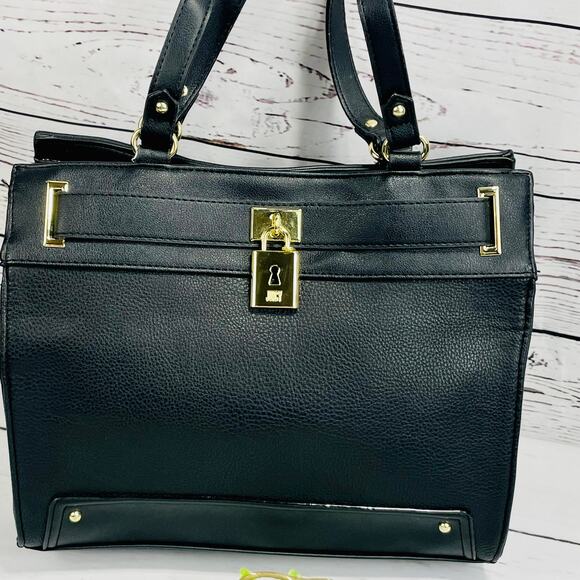 JUICY COUTURE Black Satchel Style Purse with Lock and Key - Picture 4 of 13